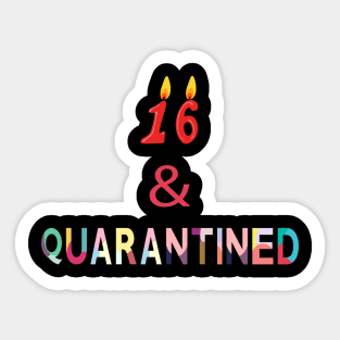 16 & Quarantined Funny Birthday Gift Sticker